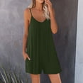 thumbnail image 2 of Timegard Womens Rompers Deep V Neck Ruffle Spaghetti Strap Sleeveless Short Loose Jumpsuit Comfy Solid Color, 2 of 5