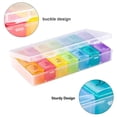 thumbnail image 3 of Medicine Case Medicine Box Pill Organizer Pill Box Moisture-Proof Pill Case Medication Reminder Portable Travel Container for Vitamins Fish Oil Compartments, 3 of 8