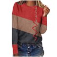 thumbnail image 1 of Nouveaux Hauts pour Femmes 2023 Imprimés Décontractés Amples à Col Rond Grande Taille T-shirt à Manches Longues Hauts Blouse, 1 of 3