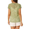 thumbnail image 3 of INSPIRE CHIC Haut en Dentelle Florale Transparent Décontracté à Manches Courtes pour Femme m Vert, 3 of 7