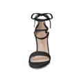 thumbnail image 2 of BLISSFUL STEP Sandales pour Femmes Unies d'Été à Talons Blocs à Lacets Noires 7, 2 of 8