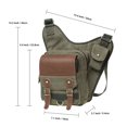 thumbnail image 2 of Mens Vintage Canvas Shoulder Messenger Bag Chest Leather Patchwork Messenger Bag(255ARMYGREEN), 2 of 5