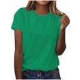 thumbnail image 1 of Pisexur Hauts d'Été pour Femmes, Pull Décontracté Uni à Manches Courtes, Hauts pour Femmes Vert, m, 1 of 2