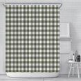thumbnail image 1 of PANDACO Green Plaid Fabric Shower Curtain (72" x 72"), 1 of 4