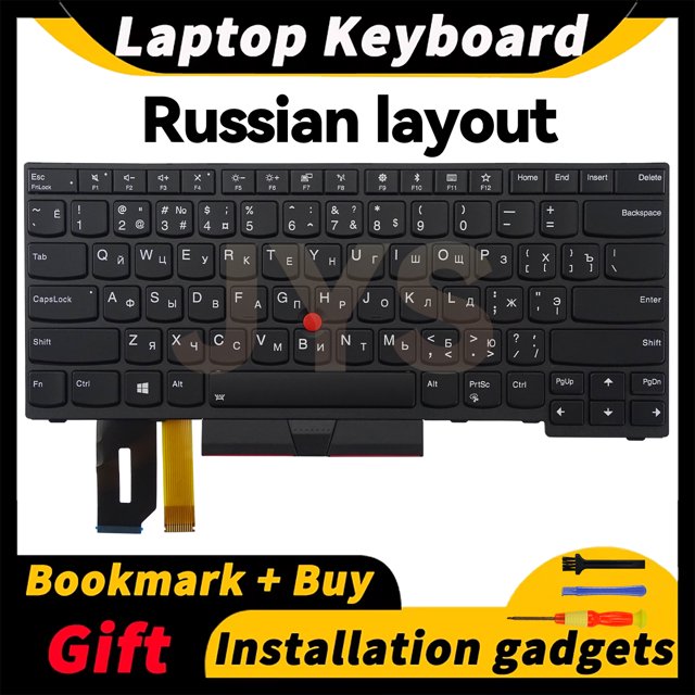 Laptop Replacement Keyboard for Lenovo ThinkPad E480 E490 L380 R480 T480S L490 T490 With backlight US/UK/Spanish/French layout RU backlit