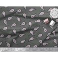 thumbnail image 2 of Soimoi Grey Rayon Fabric Floral & Paisley Printed Fabric 1 Yard 42 Inch Wide, 2 of 3