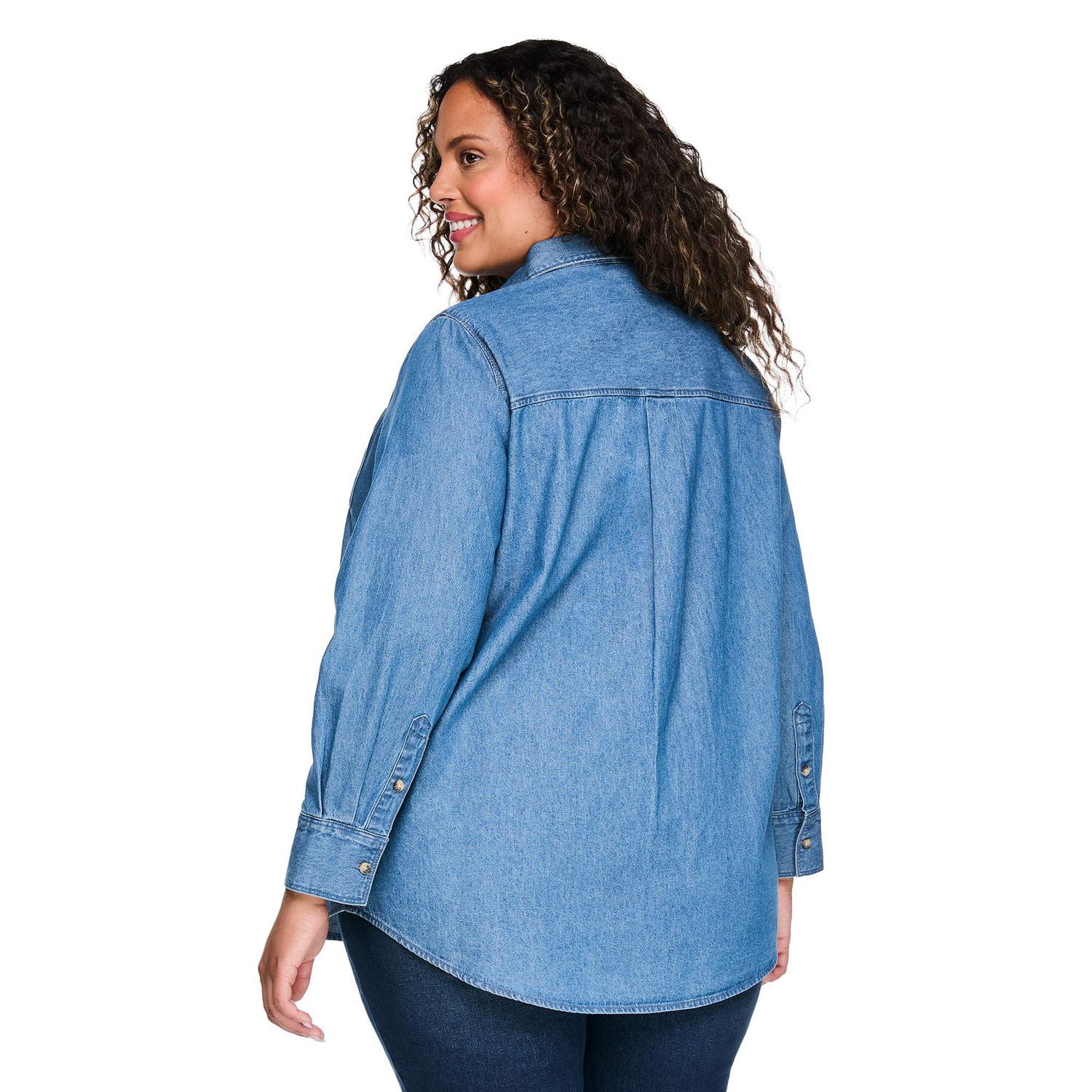 Lane Bryant Women's Plus Denim Button-Up Shirt