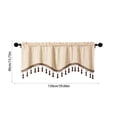 thumbnail image 4 of Sentmoon Boho Curtains with Tassel Elegant Fringed Window Curtains Patterned Rod Panels Stylish Short Drapes Window Curtains Home Decorations for Windows Beige, 4 of 7