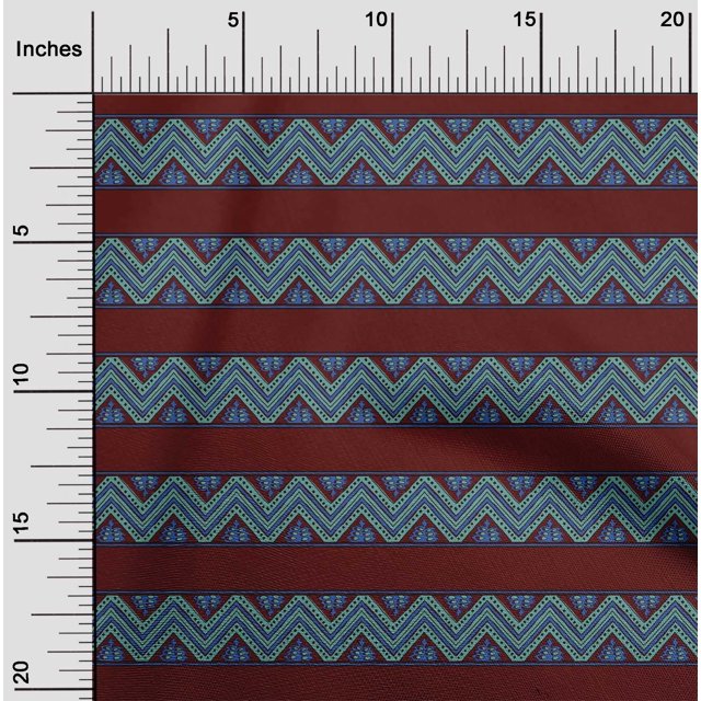oneOone Cotton Silk Fabric Floral & Chevron Block Fabric Prints By Yard 42 Inch Wide