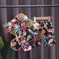 thumbnail image 2 of MIASHUI Toddler Boys Short Sets Tropical Print Button Down Shirt Outfits Boy Clothes,Black,3-4 Years, 2 of 3