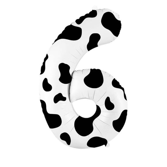 Cow Print Birthday Decorations 40 Inch Number Balloons 0-9 Helium Supported Aluminum Foil Farm Theme Party Supplies for Kids Adults Backyard Decor