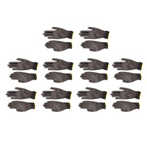 Work Gloves Men, Work Gloves Pack 10 Pairs  Work Gloves PU Coated Static Proof Nylon General Black with Red Edge for , Electronic Workshop, Gardening