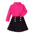 thumbnail image 1 of Penkiiy Ensemble Jupe Plissée 3 Pcs pour Tout-Petites Filles Tenue d'Automne Hiver pour Filles Robe Douillette Ensemble de Vêtements avec Béret 0,5-1 An Rose, 1 of 7