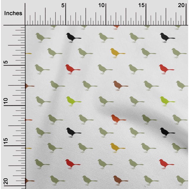 oneOone Polyester Lycra Fabric Artistic Bird Print Fabric by Yard 56 Inch Wide