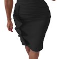 thumbnail image 3 of MesaSe Femmes d'Été Près du Cou Manches Robe V Swing Robe avec Poches Couleur Unie une Seule Pièce, 3 of 9