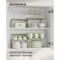 thumbnail image 3 of SONGMICS Cabinet Organizer Shelf, Set of 2 Kitchen Counter Shelves, Kitchen Storage, Spice Rack, Stackable, Expandable, Metal and Engineered Wood, Cappuccino Beige, 3 of 5
