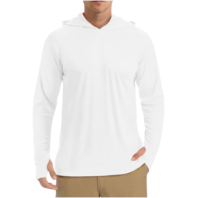 QIPOPIQ Men's UPF50+ Sun Protection Shirts, Quick Dry Long Sleeve Rash Guard, Athletic Running Workout Fishing Cooling Shirts Clearance