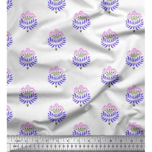 Soimoi Feuilles de Tissu Soie & Tissu Imprimé Floral 1 Yard 42 Inch Wide