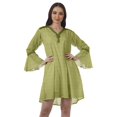 thumbnail image 1 of Moomaya Robes Mini Imprimées à Col en V pour Femmes Manches à Volants Robes de Plage pour Femmes, 1 of 4