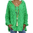 thumbnail image 1 of UKAP Ladies Pullover Winter Warm Sweater Solid Color Jumper Tops Loose Chic Hoodies Green M, 1 of 3