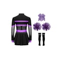 thumbnail image 2 of Aislor Tenue de Cheerleading pour Filles Enfants Halloween Cheer Leader Costume de Cosplay Rave Fête Danse Justaucorps Robe Violet B 14, 2 of 7