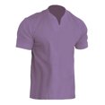 thumbnail image 1 of Men's Summer Leisure Solid Color Contrast Short Sleeve Tops - Stylish Lapel Design for Work and Outdoor Activities, 1 of 2