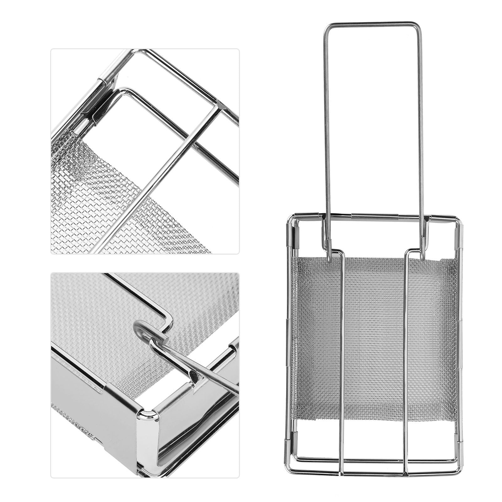 Heaveant Toaster Rack, Stainless Steel Foldable Toast Rack Portable Handheld Toaster Tray Plate for Outdoor Picnic Party