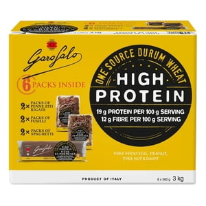 Garofalo 19g Paquet de variétés de pâtes protéiques, 6 × 500 g