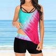 thumbnail image 2 of Betiyuaoe Women's Tankini Swimsuits Plus Size Print Strappy Back Set Two Piece Swimdress Bathing Suits, 2 of 7