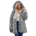 thumbnail image 1 of Womens Jacket Winter Womens Ladies Solid Warm Faux Coat Jacket Winter Turn Down Collar Outerwear, 1 of 9