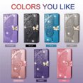 thumbnail image 2 of Wallet Case for iPhone 7plus/8 plus, PU Leather Flip Protective Phone Case Wrist Strap Card Slots Holder Pocket Emboss Butterfly Flower Stand Case for iPhone Blue, 2 of 9