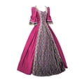 thumbnail image 3 of Robes Style Gothique pour Femmes Robe Midi Élégante Manches Longues Évasées Robe Trapèze de Soirée Grande Taille, 3 of 5