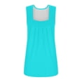 thumbnail image 4 of Timegard Womens Tank Tops Solid Color Square Neck Pleated Sleeveless Dressy Casual Tunic Top Basic Tee, 4 of 6