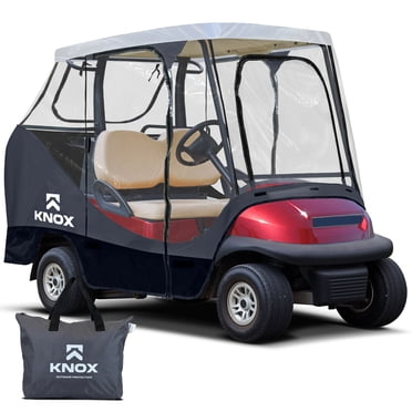 NEH Enceinte de Voiturette de Golf pour 2 Personnes, Toit Court de 55 Pouces, Housse de Voiturette de Golf Transparente Portable 600D avec Rangement, Accessoires de Voiturette de Golf, Compatible avec EZGO TXT/RXV, Yamaha, Club Car DS Precedent