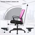 thumbnail image 3 of Ergonomic Office Chair Desk Chair Mesh Computer Chair Rolling Swivel Modern Executive Chair Adjustable Stool Back Support for Home, Office, Pink, 3 of 7