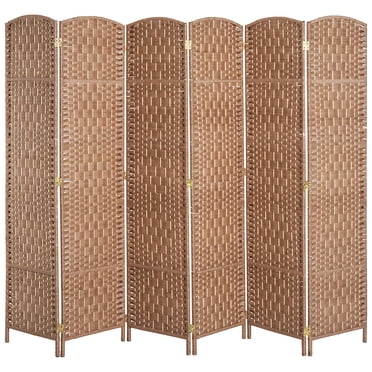 HOMCOM Cloison Pliante à 6 Panneaux Écran d'Intimité Intérieur Décoration pour la Maison