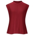 thumbnail image 4 of Plebaso Débardeurs d'Été pour Femmes à Col Montant, Manches Courtes Style Cap, T-Shirts Décontractés Sans Manches, T-Shirt Basique Uni, 4 of 7