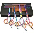 thumbnail image 1 of Trousse de Ciseaux de Toilettage pour Chien avec Embouts Ronds de Sécurité, Ciseaux de Toilettage Droits Courbés Professionnels Amincissants pour Chiens, Chats et Animaux, 1 of 5