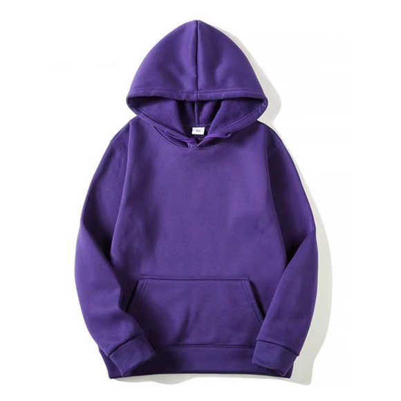 Innerwin Sweatshirt Drawstring Men Hoodies Winter Long Sleeve Regular Fit Sweatshirts Purple L