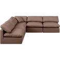 thumbnail image 4 of Meridian Furniture Indulge Brown Vegan Leather L-Shaped Modular Sectional, 4 of 9