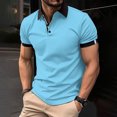 thumbnail image 1 of ylioge Mens Shirts Short Sleeve Golf Tees Shirt Office Work Pullover Button Collared Casual Color-Block Loose Comfort Tshirts Tops, 1 of 6