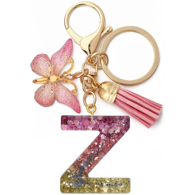 Letter Keychain,26 Letters A-Z Decorative Letter Keychain,Name Keychain for Women Girls Men Teenager Gift