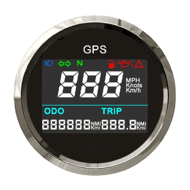 52mm Digital GPS Speedometer Odometer 0~999 MPH Knots Km/h Adjustable 316 Stainless Steel Speed Gauge For Car Motorcycle Boat RV ,Wide Applicability