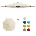 thumbnail image 1 of Garvee Parasol de Patio Extérieur de 9 Pieds, avec Inclinaison à Bouton-Poussoir et 8 Nervures Robustes, Blanc Cassé, 1 of 7