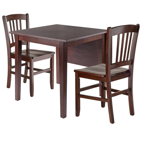 Winsome Perrone 3pc Drop Leaf Dining Table Set with Slat Back Chair