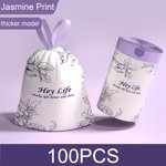 100Pcs Bathroom Trash Bags Scented,Small Trash Bag Strong,Drawstring Plastic Garbage Bags,Leakage Free Thicken Rubbish Bag for Small Trash Can,Trash Bags 17.71"X19.68"