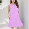 thumbnail image 4 of Yuyuzo Robes Midi d'Été pour Filles Amples Décontractées Sans Manches Mignonnes Ligne A Fluides Robe d'Été avec Poches, 4 of 7