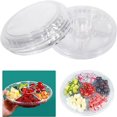 thumbnail image 1 of 10 Pcs Round Plastic Appetizer Tray with Lid Divided Serving Tray  Disposable Food Storage Containers  Plastic Tray Storage  Kids Snack  Fruit Platter Vegetable Trays for Party and Buffet, 1 of 5