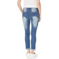 thumbnail image 3 of Cover Girl High Waisted Cute Ripped Patched Repair Skinny Juniors, Medium Blue, 13, 3 of 4