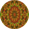 thumbnail image 1 of Ahgly Company Tapis d'Intérieur Ronds de Style Transitionnel Lavables à la Machine, Rouge Tomate, 6 Pieds Rond, 1 of 7